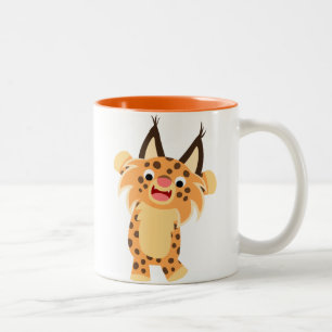 2 Couleurs Tasse courageuse mignonne de chat sauvage de bande