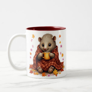 2 Couleurs Tasse Cozy Pangolin - Pangolin dans couverture caf