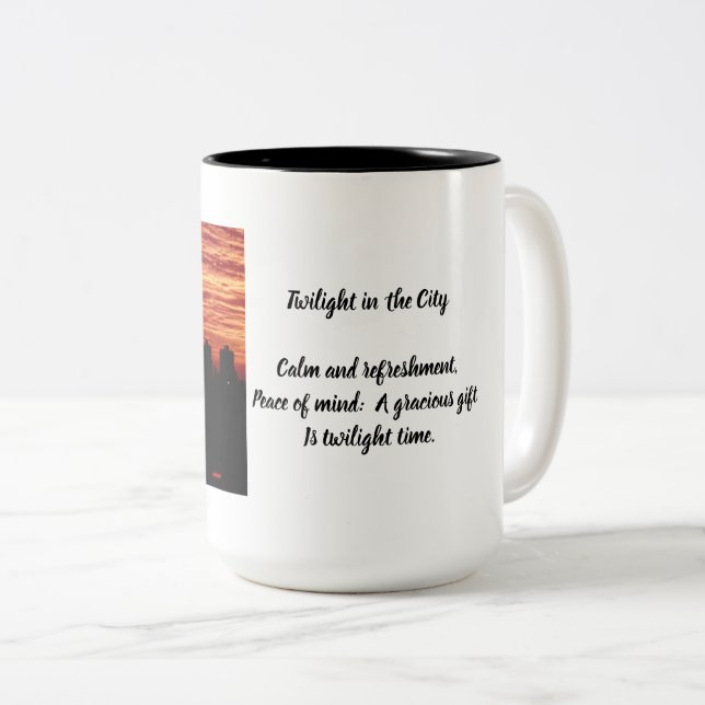 2 Couleurs Tasse Crépuscule en Ville (Devant droit)