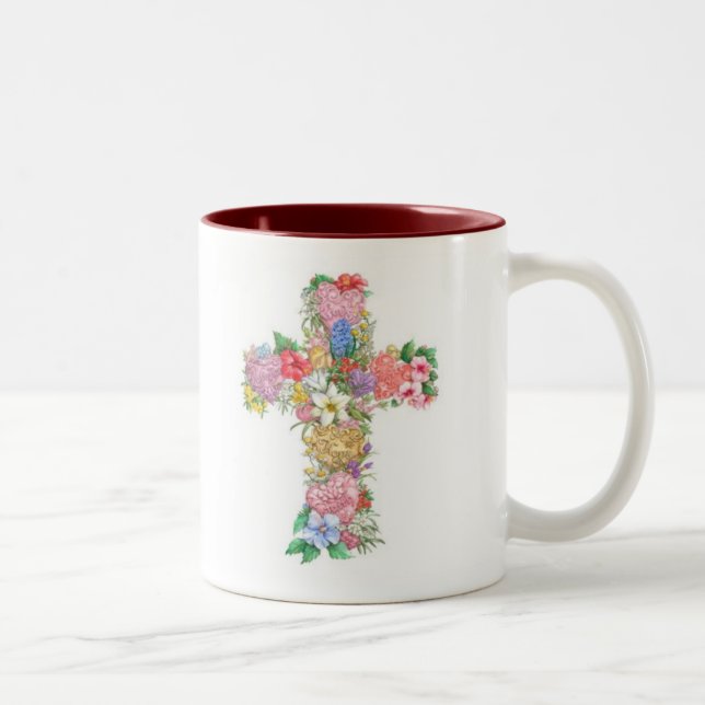 2 Couleurs Tasse croisée - amour, espoir, foi (Droit)