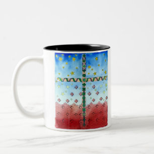 2 Couleurs Tasse croisée d'aquarelle