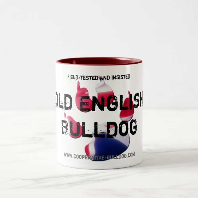 2 Couleurs Tasse (cup) d'Old anglais Bulldog (Centre)