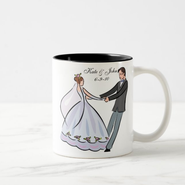 2 Couleurs Tasse customisée par faveur de Fête de la mariée (Droit)