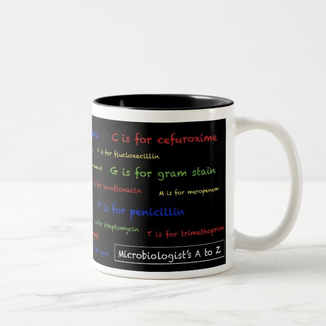 2 Couleurs Tasse d'A à du Z du microbiologiste - noir (Droit)