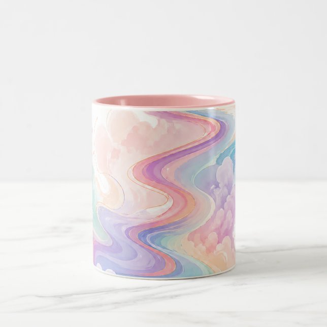2 Couleurs Tasse d'accent Pastel Marble Swirl (Centre)