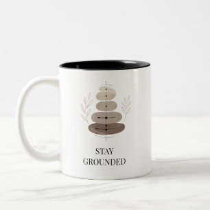 2 Couleurs Tasse d'acupuncture minimaliste Stay Grounded café