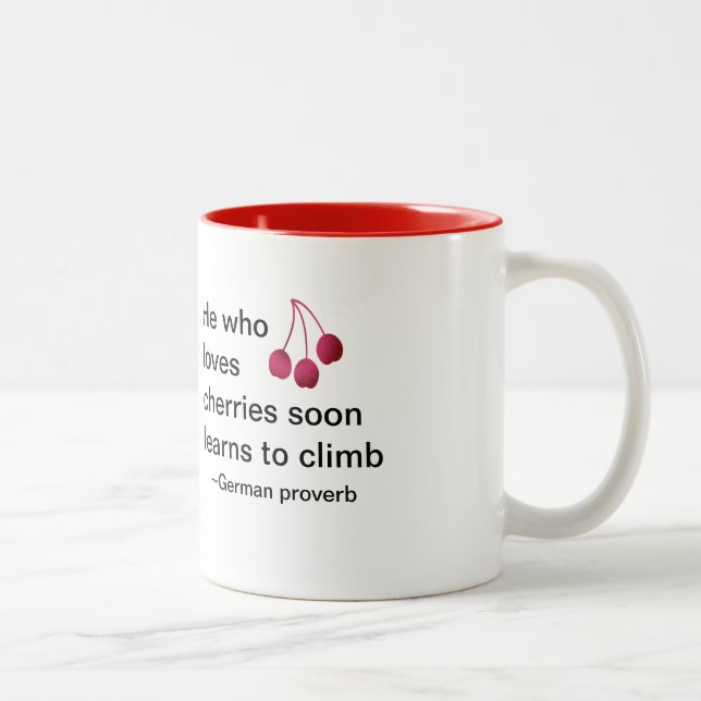 2 Couleurs Tasse d'amants de cerise (Droit)