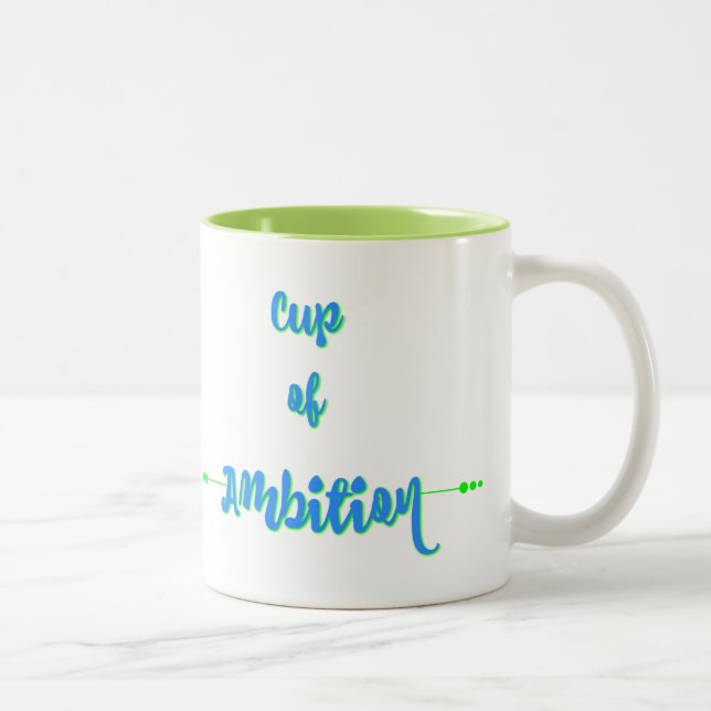 2 Couleurs Tasse d'ambition - vert bleu (Droit)