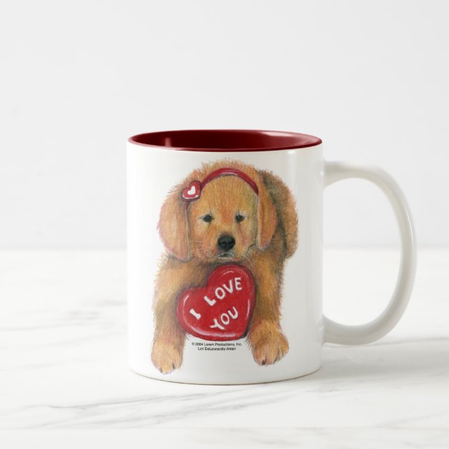 2 Couleurs Tasse d'amour de chiot (Droit)
