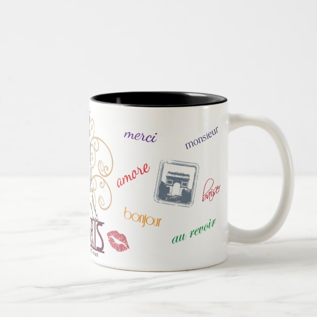 2 Couleurs Tasse d'amour de Paris "ville" (Droit)