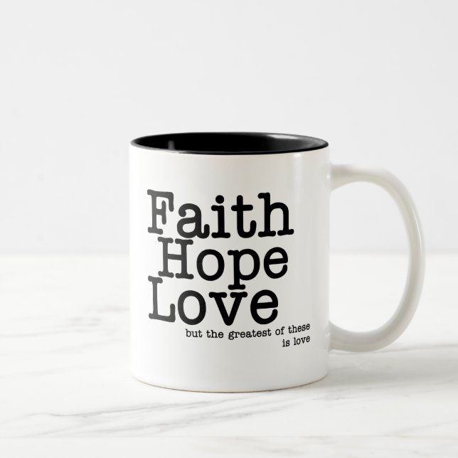 2 Couleurs Tasse d'amour d'espoir de foi (Droit)