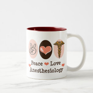 2 Couleurs Tasse d'anesthésiologie d'amour de paix