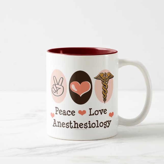 2 Couleurs Tasse d'anesthésiologie d'amour de paix (Droit)
