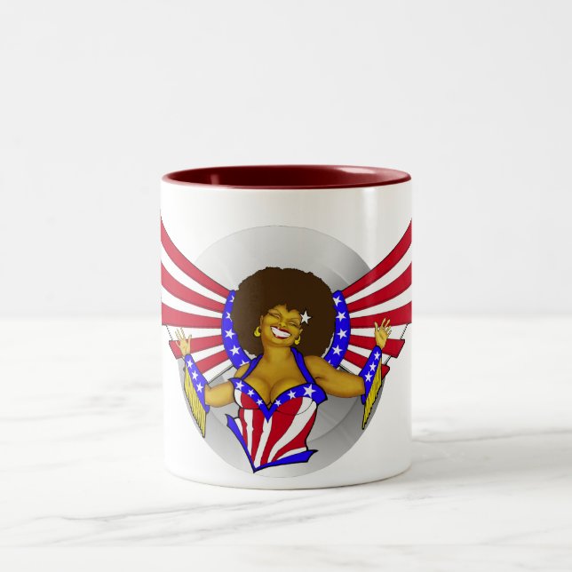 2 Couleurs Tasse d'ange d'amour d'Afro (Centre)