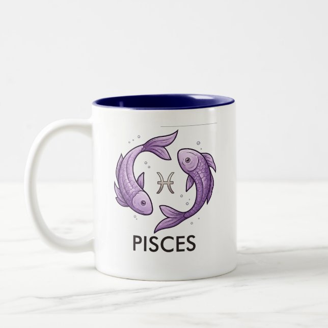 2 Couleurs Tasse d'anniversaire Astrologie Signe du zodiaque  (Gauche)