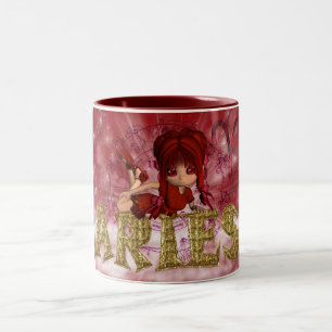 2 Couleurs Tasse d'anniversaire de signe d'étoile de Bélier