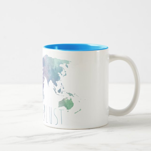 2 Couleurs Tasse d'aquarelle d'envie de voyager (Droit)