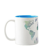 Tasse d'aquarelle d'envie de voyager