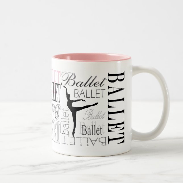 2 Couleurs Tasse d'arabesque avec l'accent rose (Droit)
