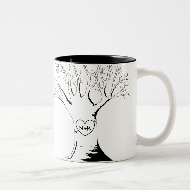 2 Couleurs Tasse "d'arbre d'amoureux" (Droit)