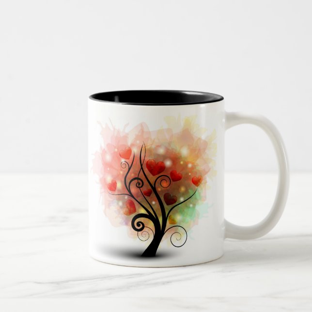 2 Couleurs Tasse d'arbre de coeur (Droit)
