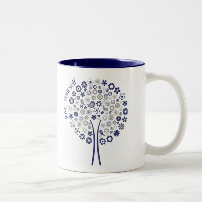 2 Couleurs Tasse d'arbre de l'amour vous-même - (Droit)