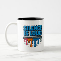 Tasse d'art à typographie audacieuse Silence est b