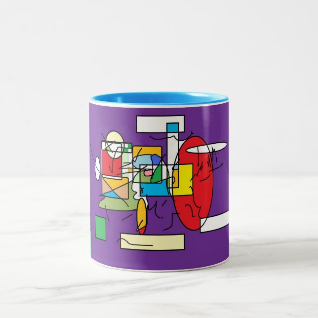 2 Couleurs tasse d'art abstrait (Centre)