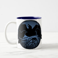 Tasse d'art de corbeau oiseau sauvage corbeau coup