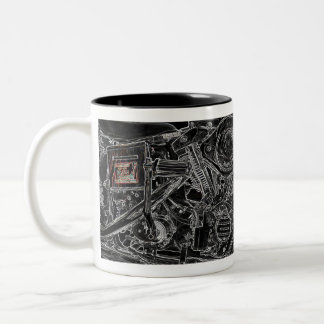 2 Couleurs Tasse d'art de moto de Shovelhead
