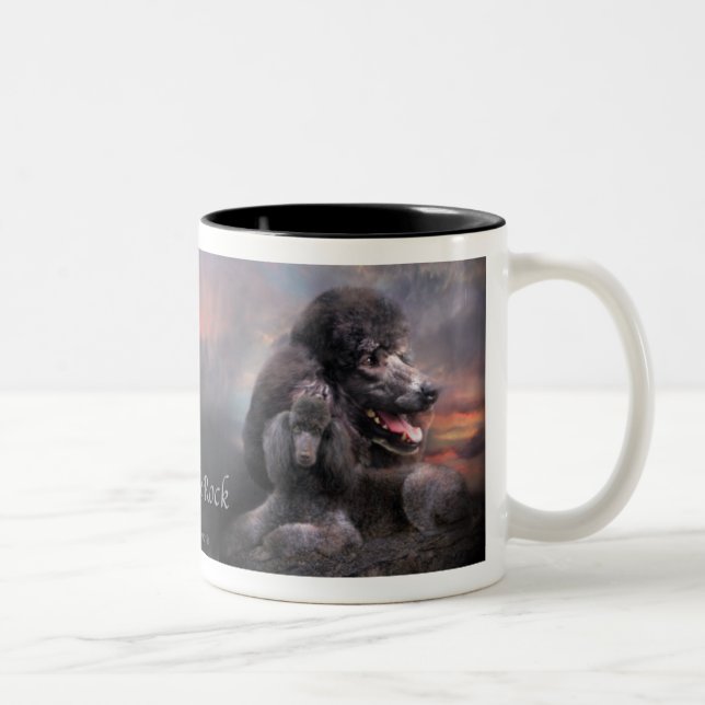 2 Couleurs Tasse d'art de roche de caniche (Droit)