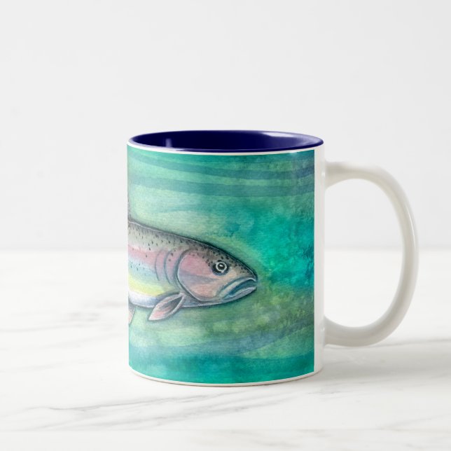 2 Couleurs Tasse d'art de truite arc-en-ciel (Droit)