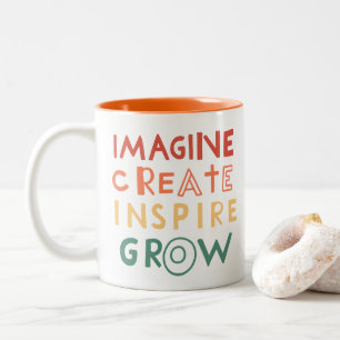 2 Couleurs Tasse d'artiste créative et inspirante colorée