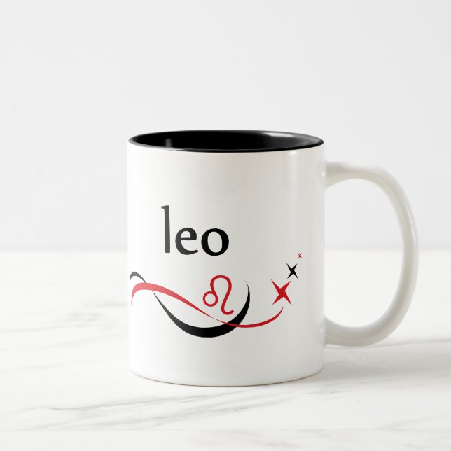2 Couleurs Tasse d'astrologie de zodiaque de Lion (Droit)