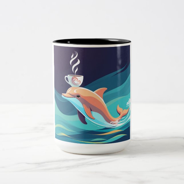2 Couleurs Tasse Dauphin (Centre)