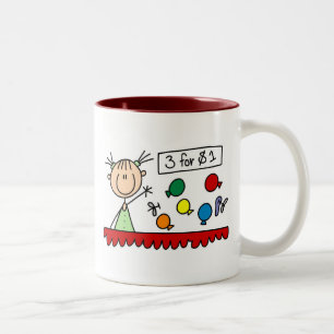 2 Couleurs Tasse de 3 pour 1 $ avec personnage bâton de la fo