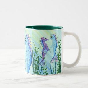 2 Couleurs Tasse de beaux-arts de chat de sirène de dragon d