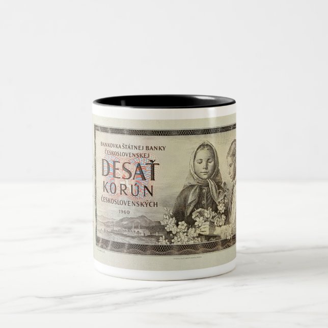 2 Couleurs Tasse de billet de banque de la Tchécoslovaquie 10 (Centre)