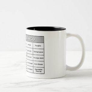 2 Couleurs Tasse de bingo-test de mot à la mode