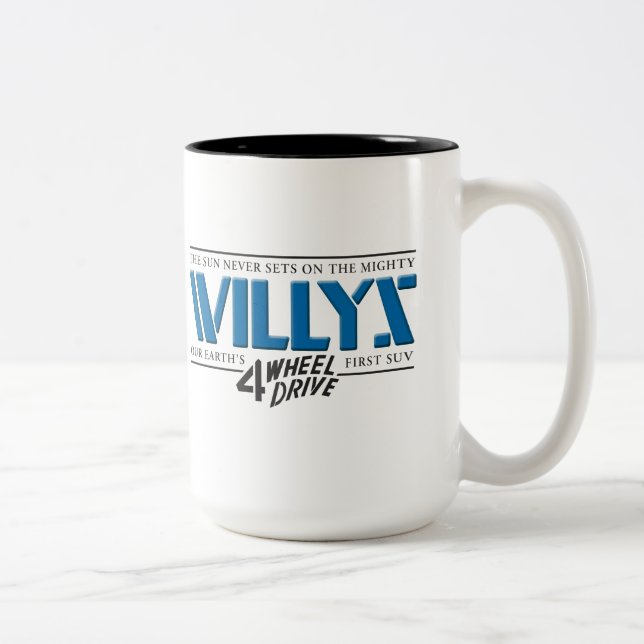 2 Couleurs Tasse de bleu de Willys 4WD (Droit)