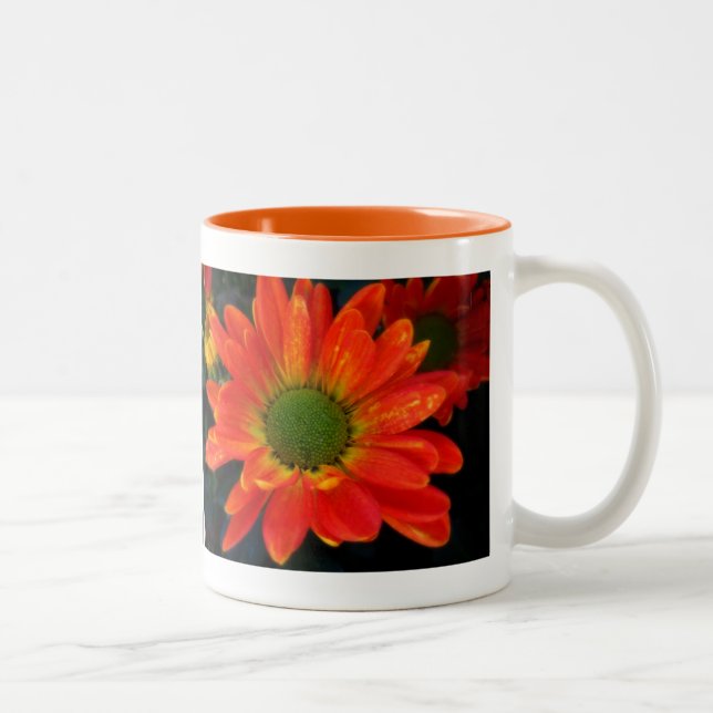 2 Couleurs Tasse de boisson à fleur d'automne orange (Droit)
