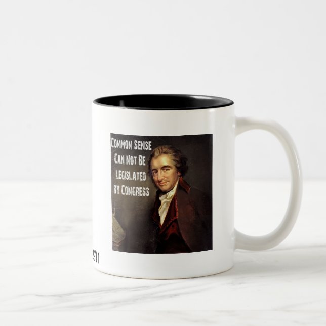 2 Couleurs Tasse de bon sens de Thomas Paine (Droit)