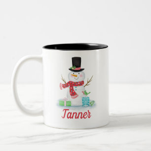 2 Couleurs Tasse de bonhomme de neige de vacances d'hiver