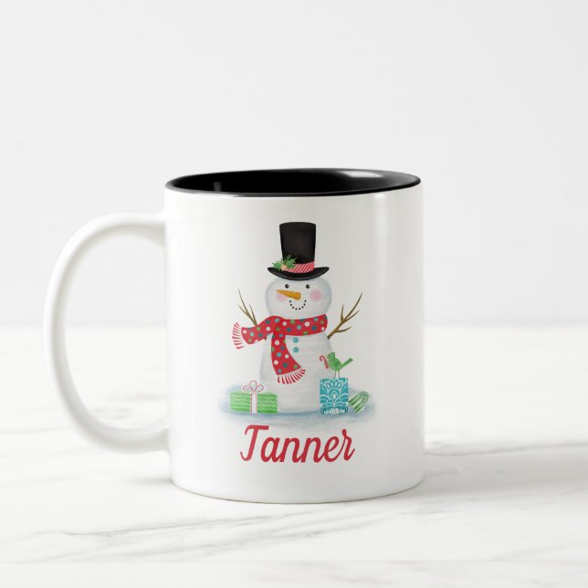 2 Couleurs Tasse de bonhomme de neige de vacances d'hiver (Gauche)