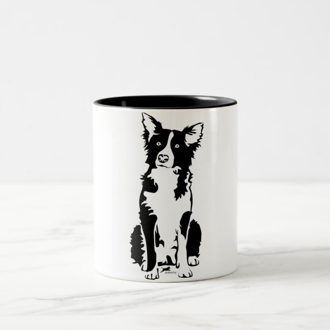 2 Couleurs Tasse de border collie 11oz (Centre)