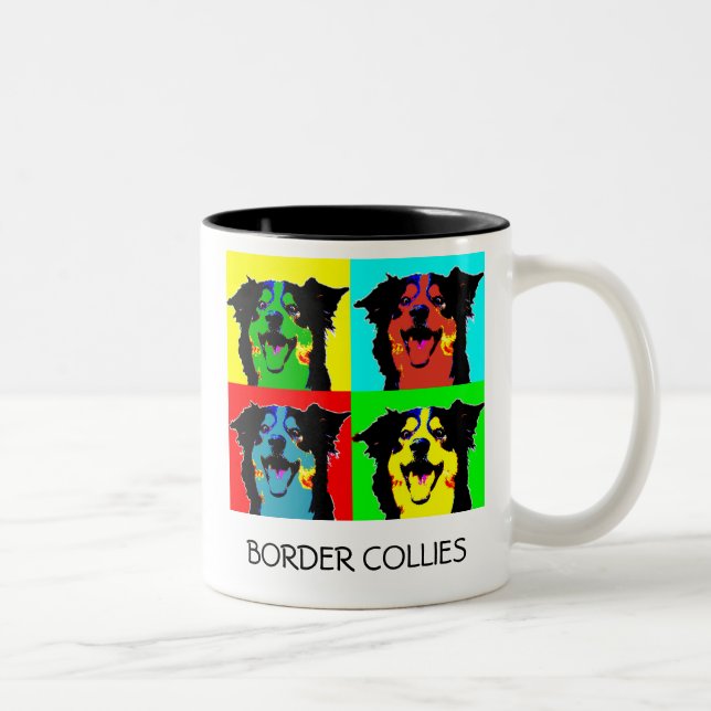 2 Couleurs Tasse de border collie de bruit (Droit)