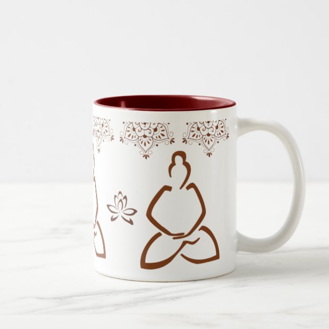 2 Couleurs Tasse de Bouddha de henné de Lotus (Droit)
