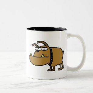 2 Couleurs Tasse de bouledogue de bande dessinée