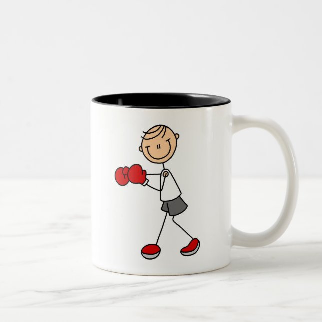 2 Couleurs Tasse de boxe à figure bâton (Droit)
