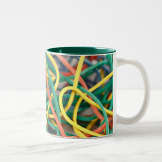 2 Couleurs Tasse de bureau de bandes élastiques